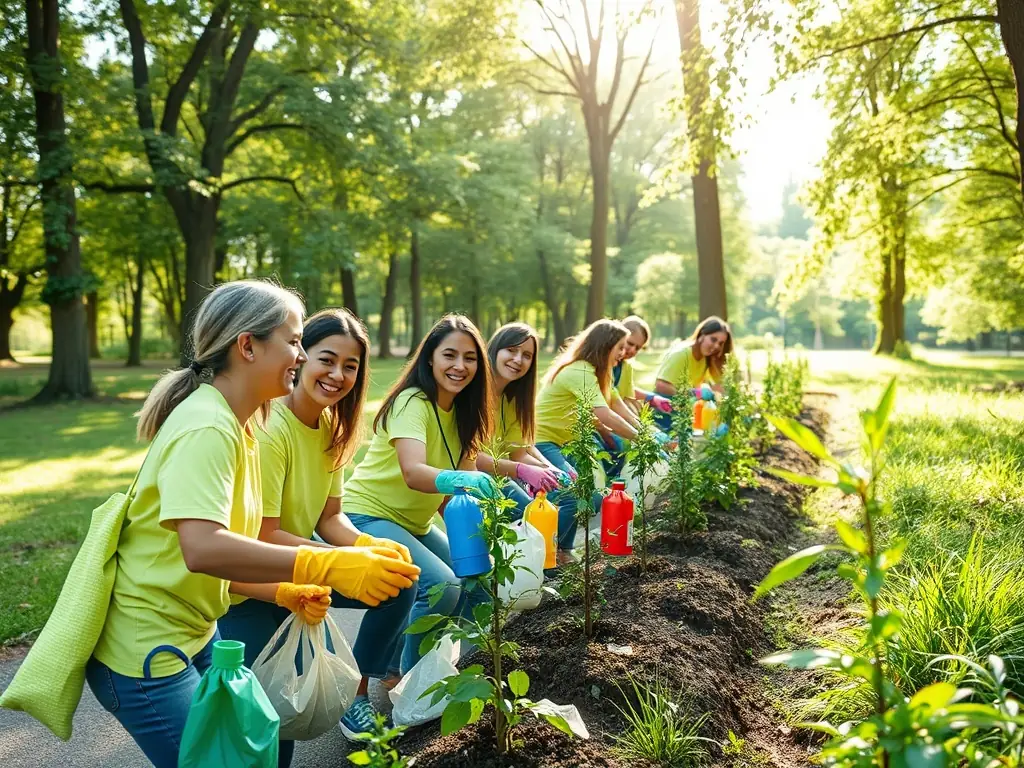 A group of volunteers participating in a community cleanup event in La Réunion, highlighting RUN ECOGARDE's commitment to community collaboration.